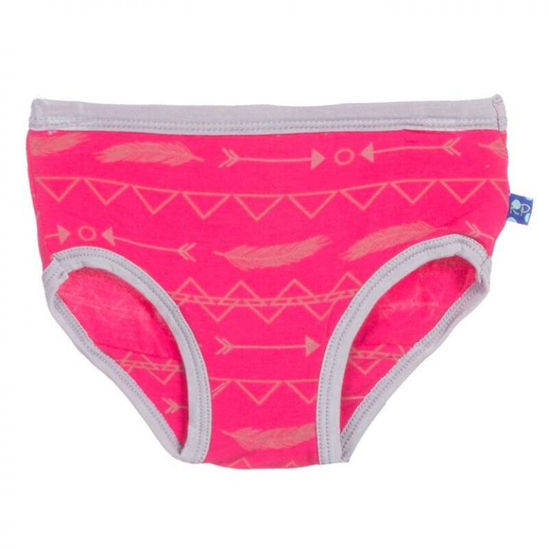 Kickee Pants Girl Underwear Set in Feather Armadillo and Prickly Pear